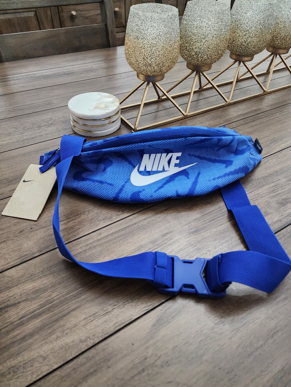 Nike Blue Mesh Fanny Pack / Waist Bag Or Crossbody